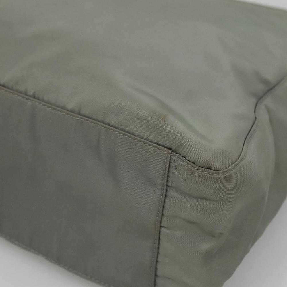 PRADA Tote Bag Nylon Khaki Silver Auth 131158 - Picture 9 of 16